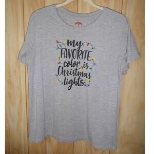 Holiday Time Christmas Theme Round Neck Short Sleeve T-Shirt L
